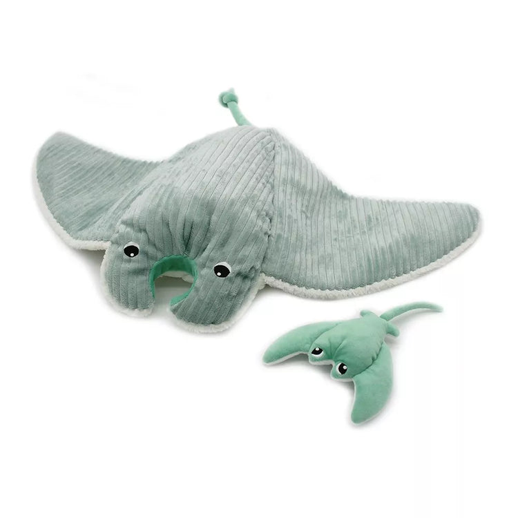 PELUCHE MENTALOU LA RAIE MANTA GEANTE MAMAN & BEBE MENTHE - 72CM