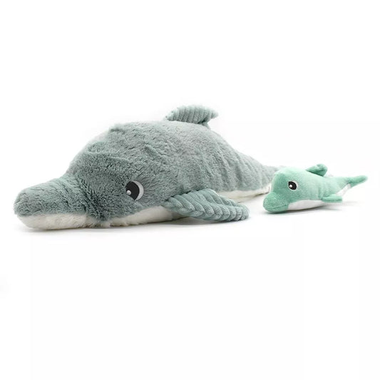 PELUCHE TOFOU LE DAUPHIN MAMAN & BEBE MENTHE - 50CM