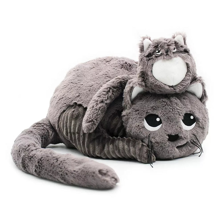 PELUCHE MIAOU LE CHAT MAMAN & BEBE GRIS - 32CM