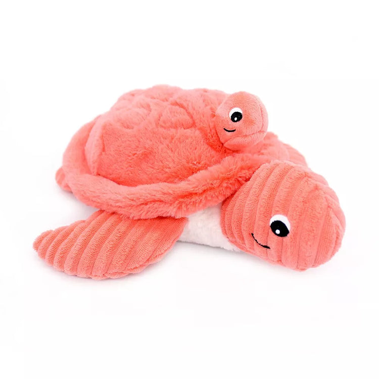 PELUCHE SAUVENOU LA TORTUE MAMAN & BEBE CORAIL 30CM
