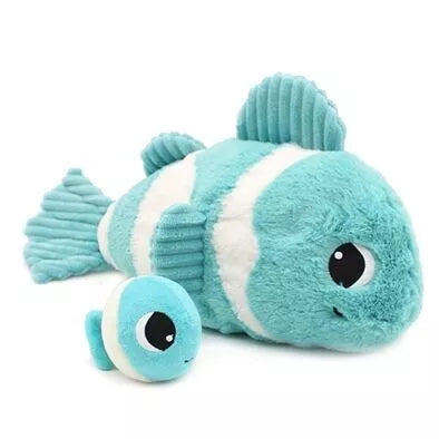 POISSON CLOWN MAMAN & BEBE BLEU AQUA - 38CM