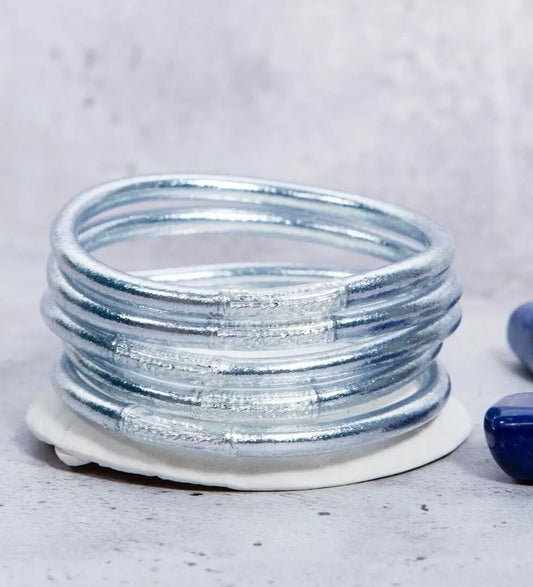 Jonc boudhiste argenté