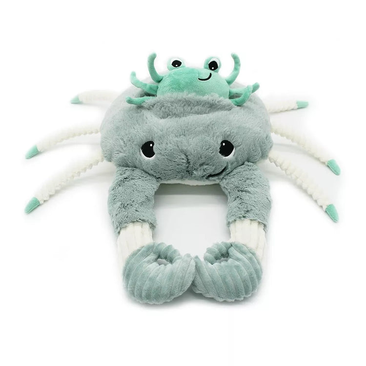 PELUCHE CASSECOU LE CRABE MAMAN & BEBE MENTHE - 46CM