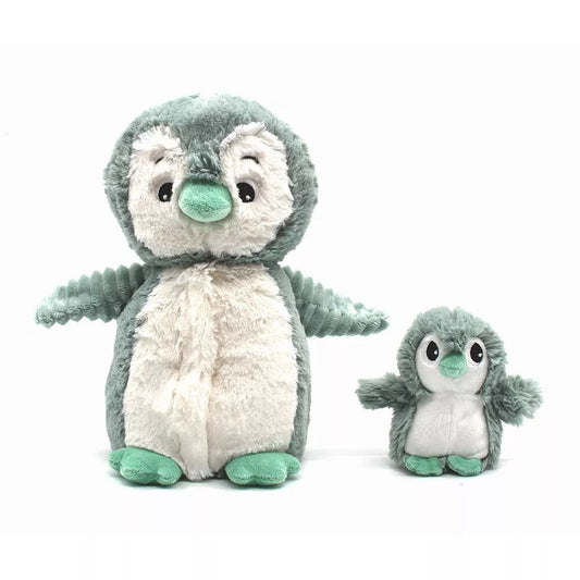 PELUCHE IGLOU LE PINGOUIN MAMAN ET BEBE MENTHE - 25CM
