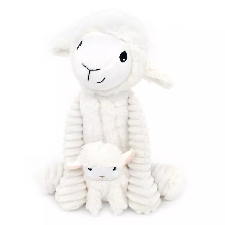 PELUCHE MAMAN BEBE OLOU LE MOUTON BLANC