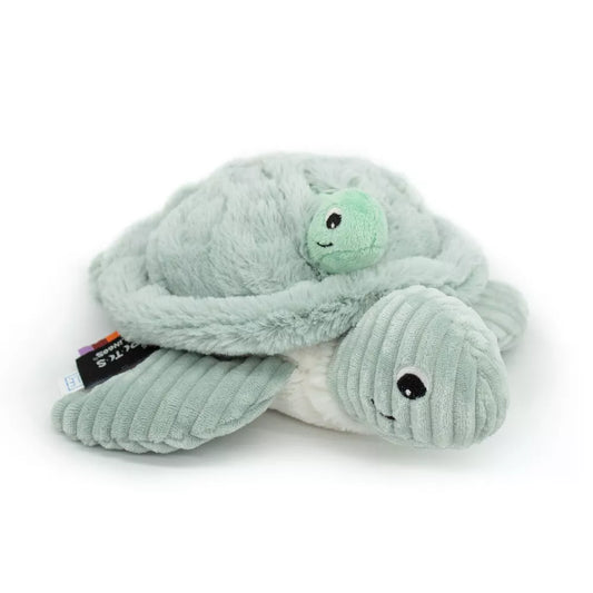 PELUCHE SAUVENOU LA TORTUE MAMAN & BEBE MENTHE - 30CM