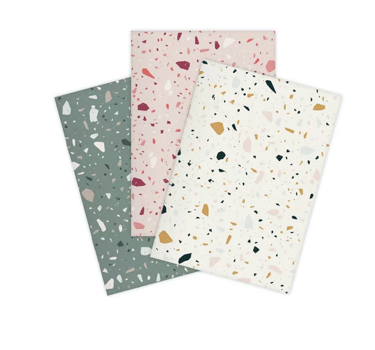 Carnet Terrazzo A5 - Vert / Rose / Blanc