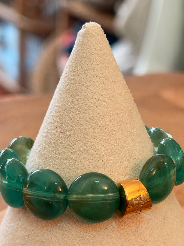 Bracelet Bombom By Parabaya / Vert Etang